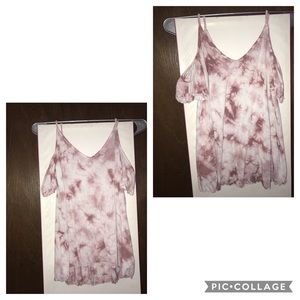 Pink Marbled Open Shoulder Shirt